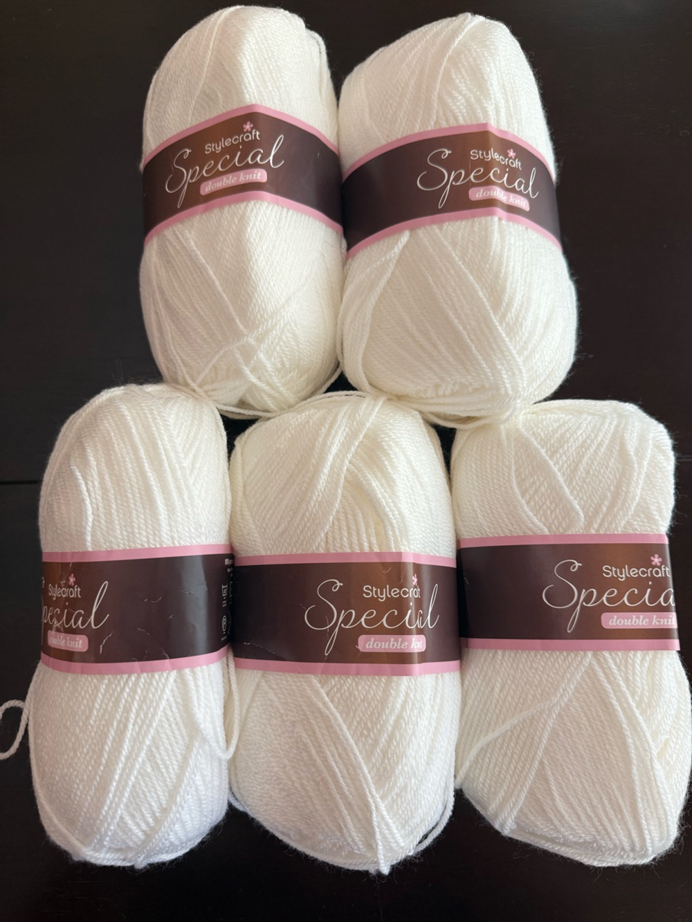 Stylecraft Special Double Knit Yarn - 5 White Skeins